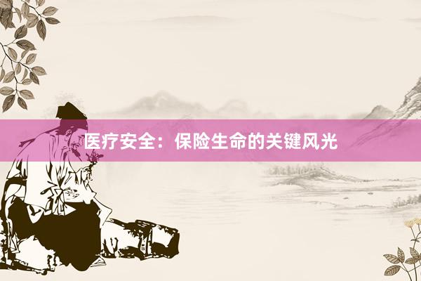 医疗安全：保险生命的关键风光